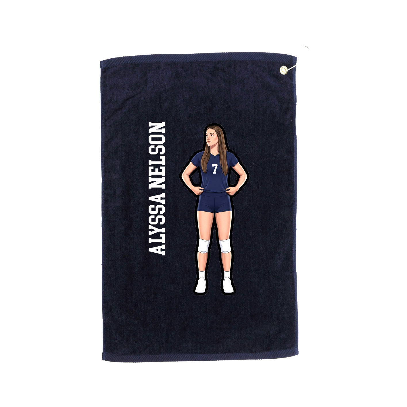 Golf Towel — Name Vertical in Navy