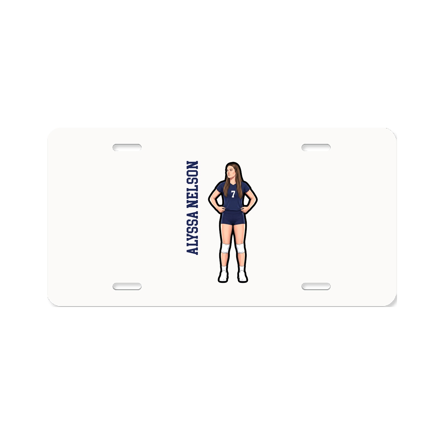 License Plate — Name Vertical in Classic