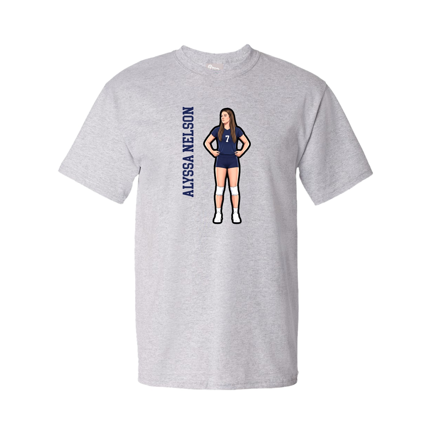 Tee — Name Vertical in Grey
