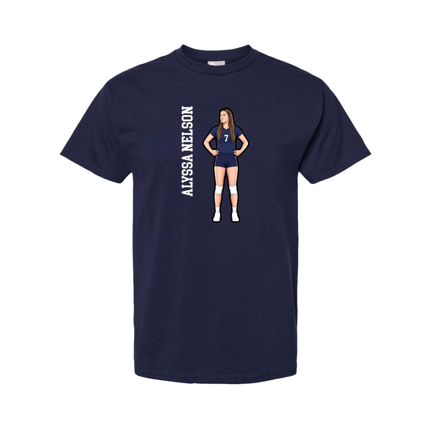 Youth Tee — Name Vertical in Navy