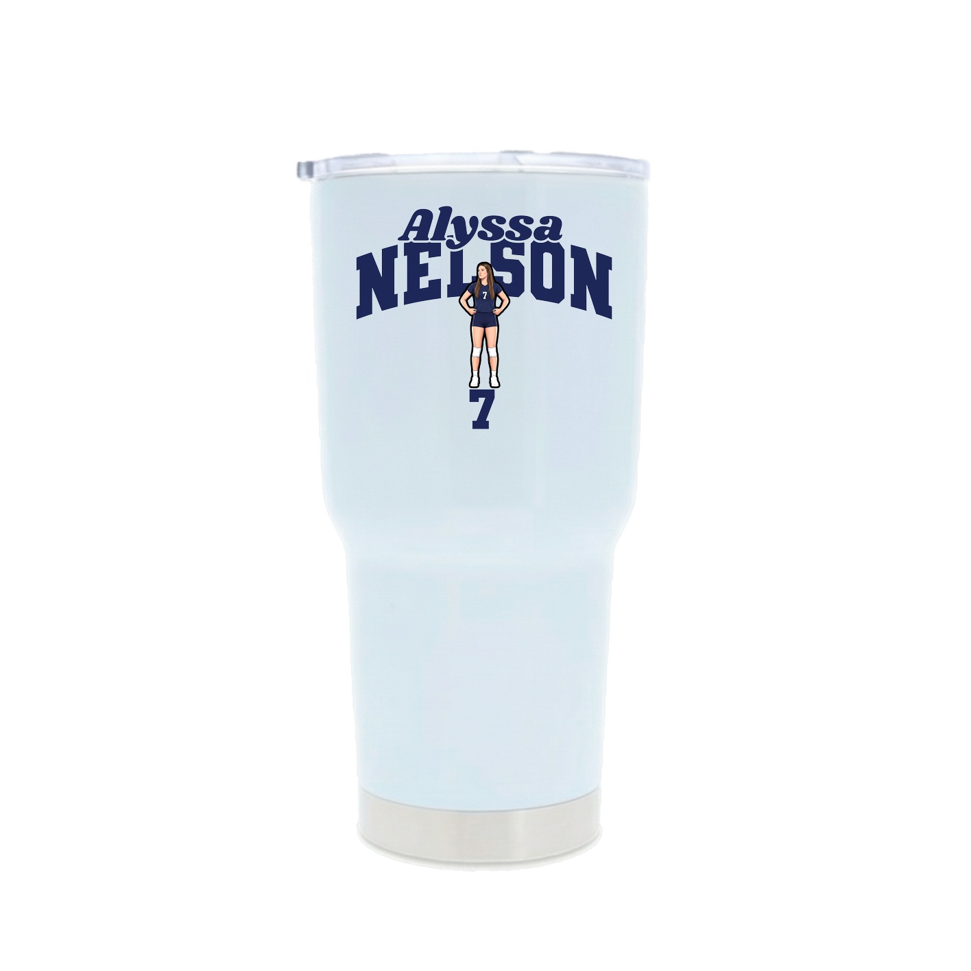 30oz Stainless Steel Tumbler — Signature Arch in White