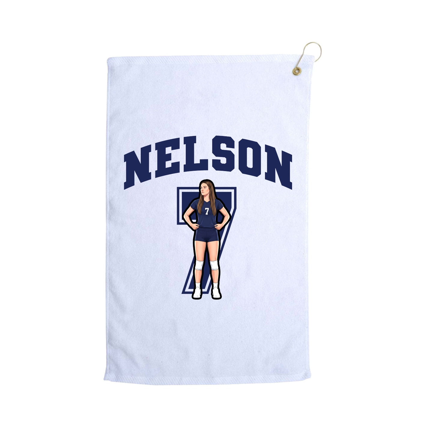 Golf Towel — Number in White