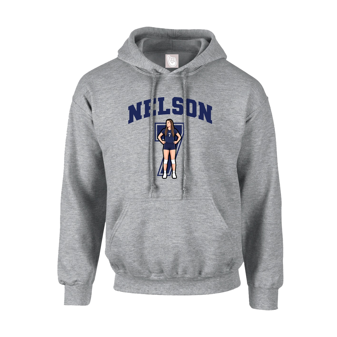 Youth Hoodie — Number in Grey