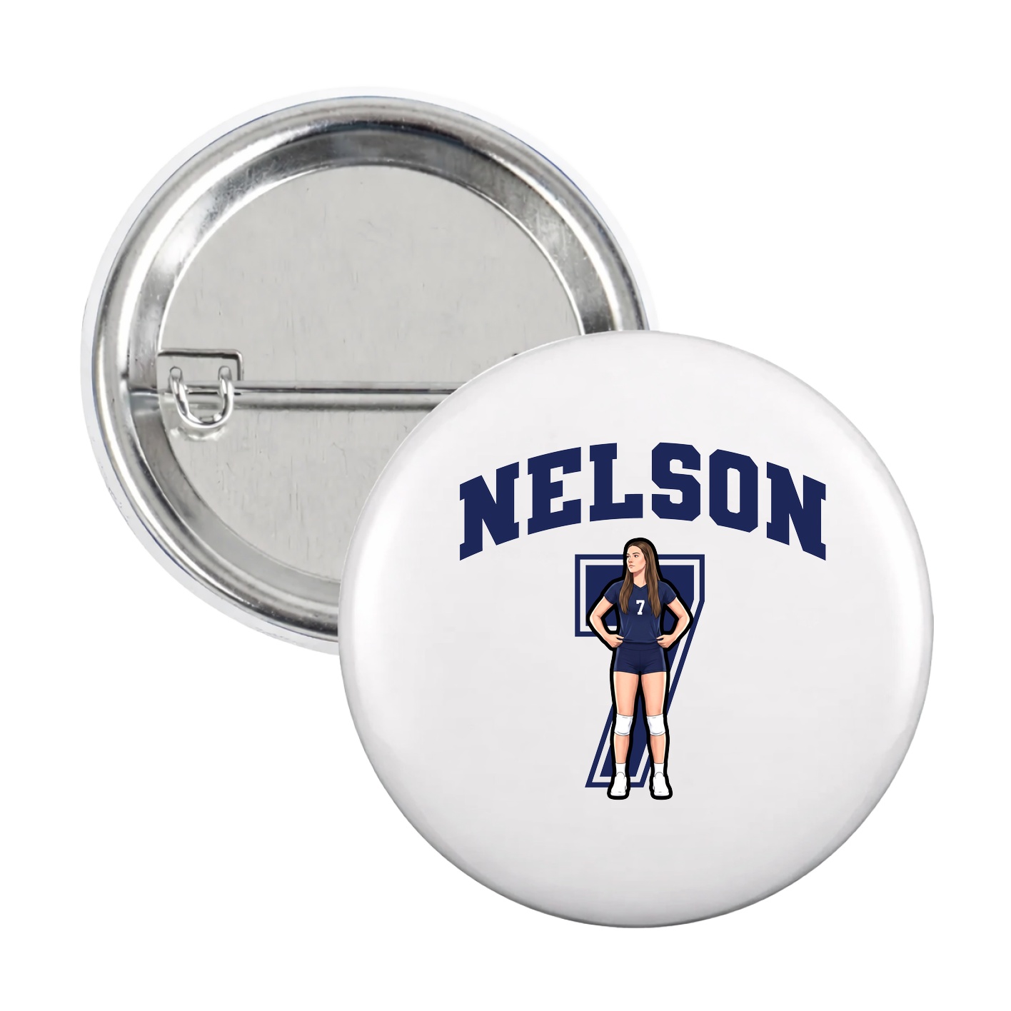 Game Day Button — Number in White
