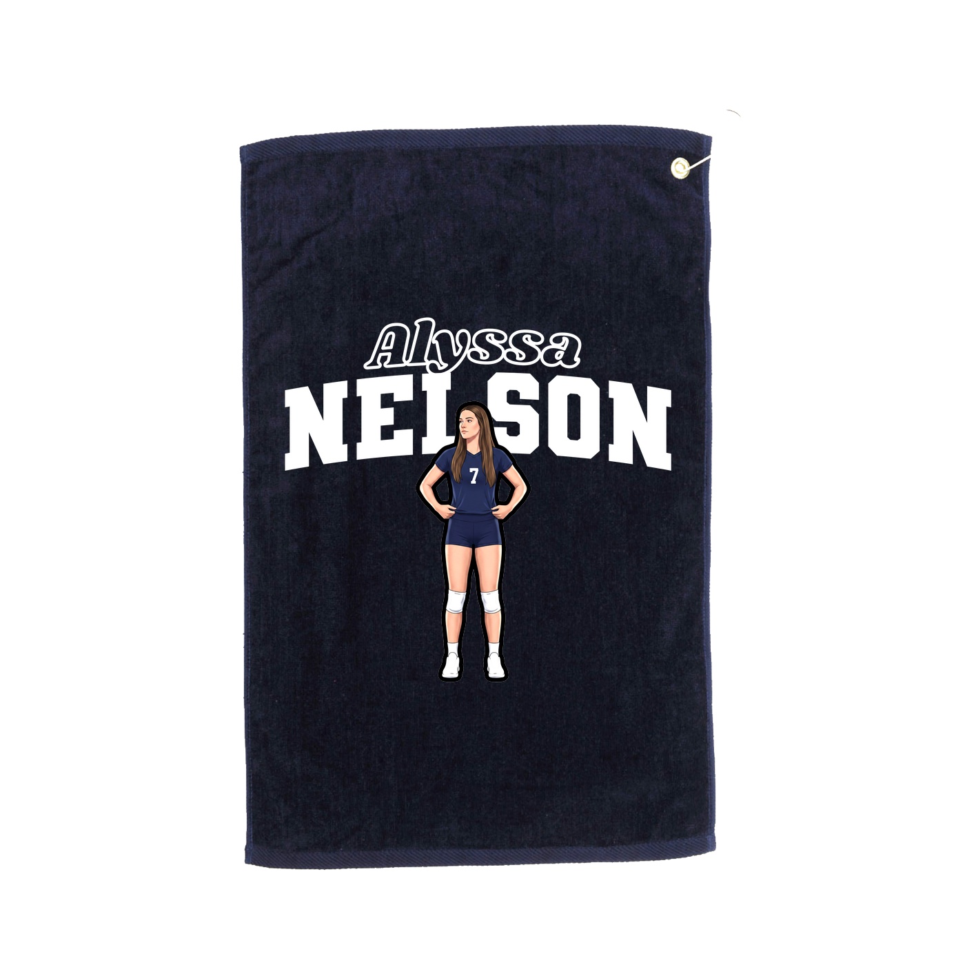 Golf Towel — Name Arch in Navy