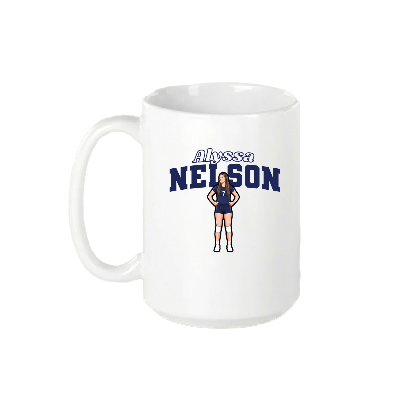 15oz Coffee Mug — Name Arch in White