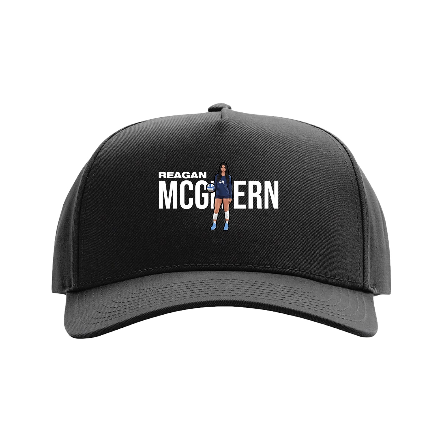 Full Fabric Five-Panel Champ Cap — Player Name in Black