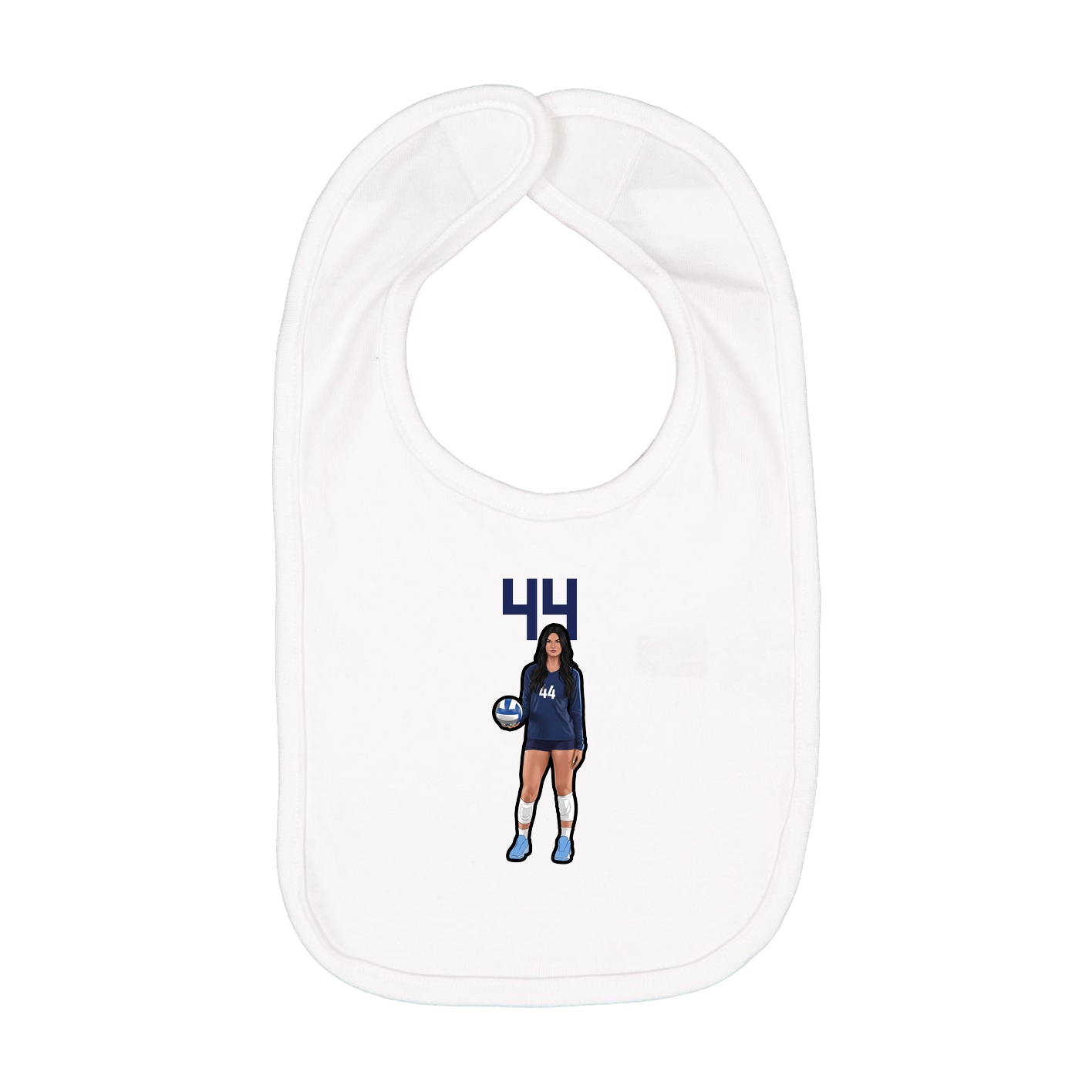 Infant Bib — Number Top in White