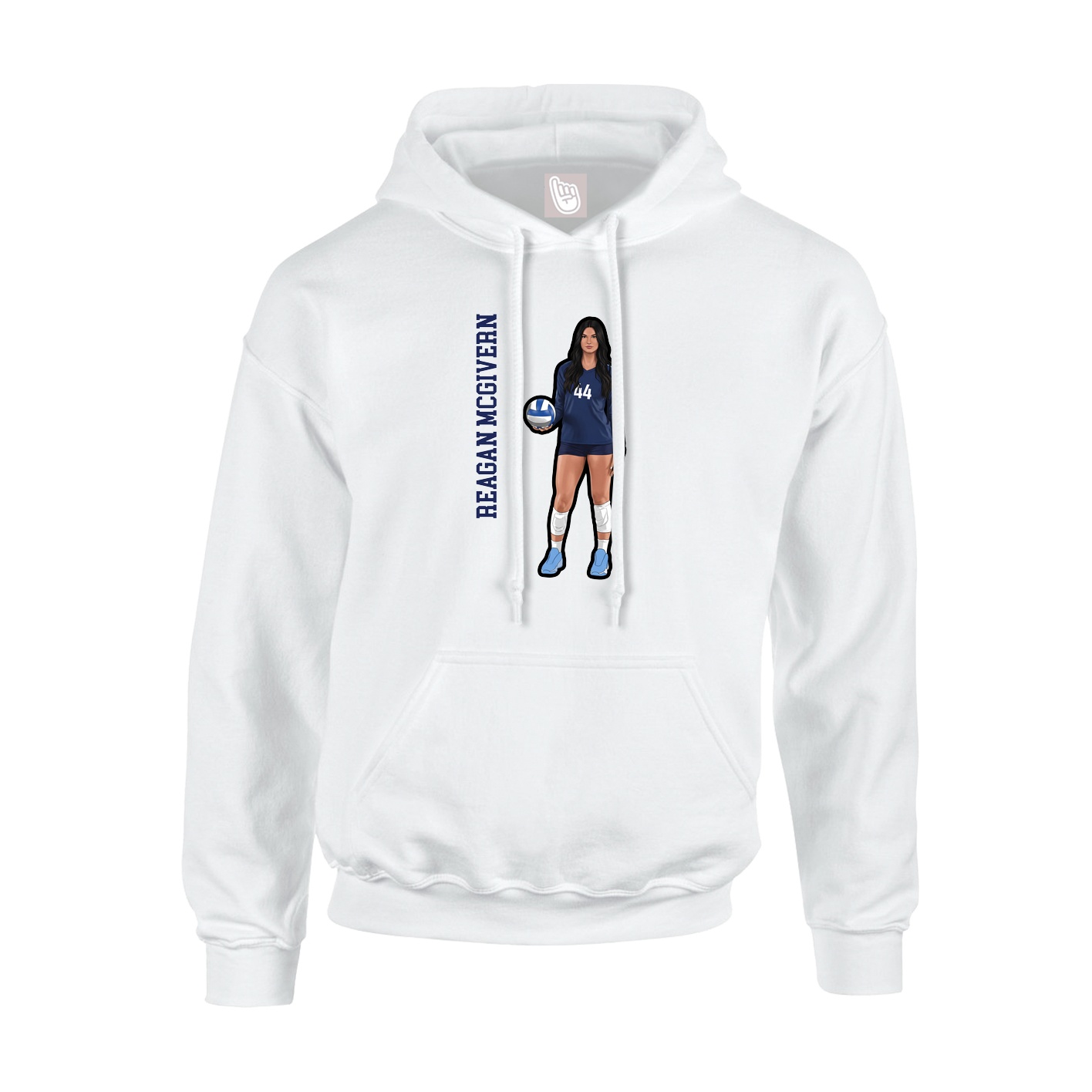 Hoodie — Name Vertical in White