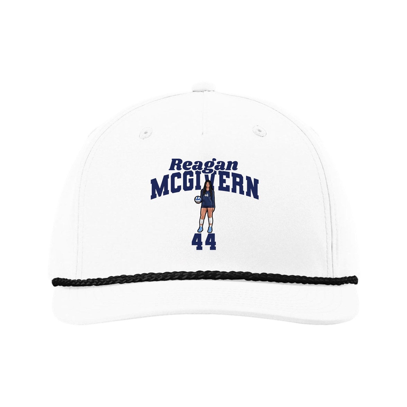 Five-Panel Classic Rope Cap — Signature Arch in White