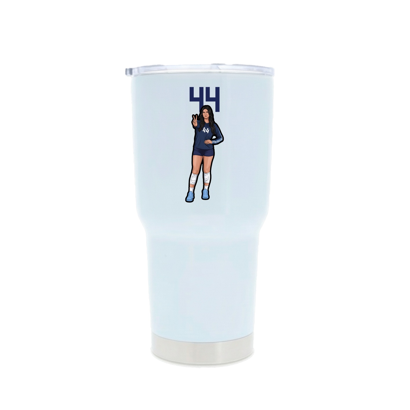 30oz Stainless Steel Tumbler — Number Top in White
