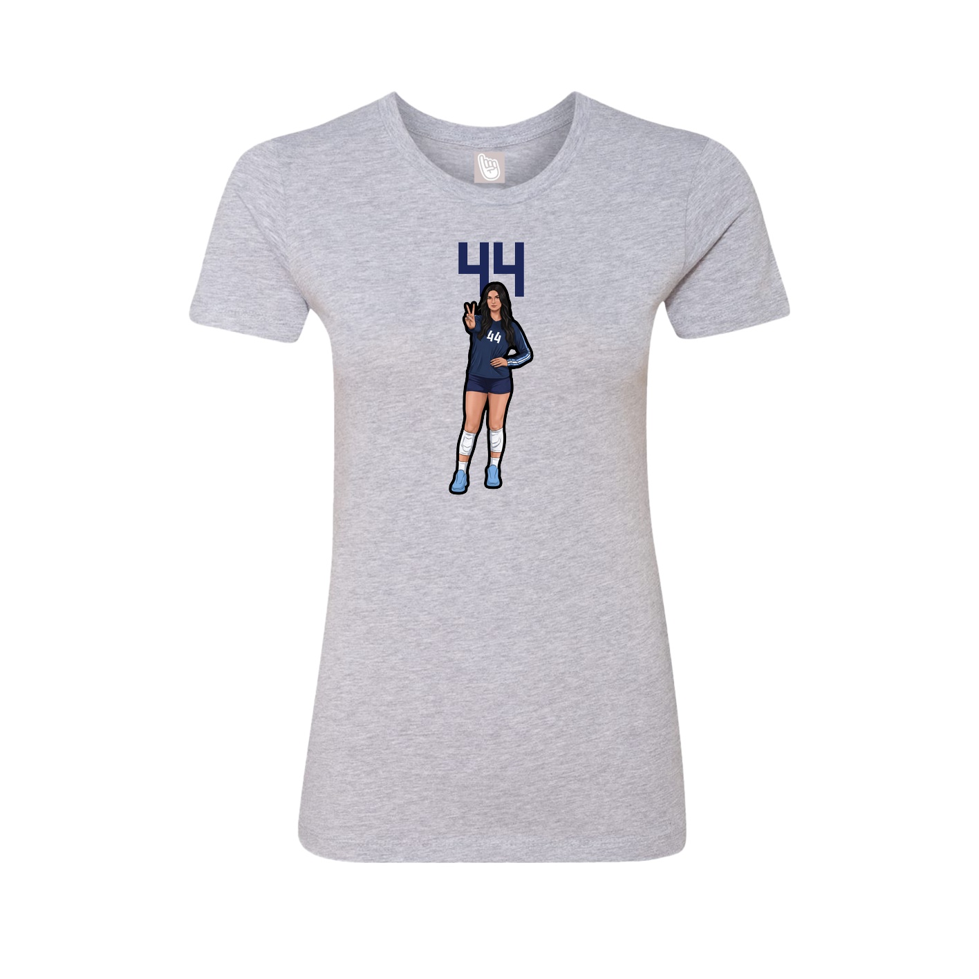 Fitted Women's Tee — Number Top in Grey