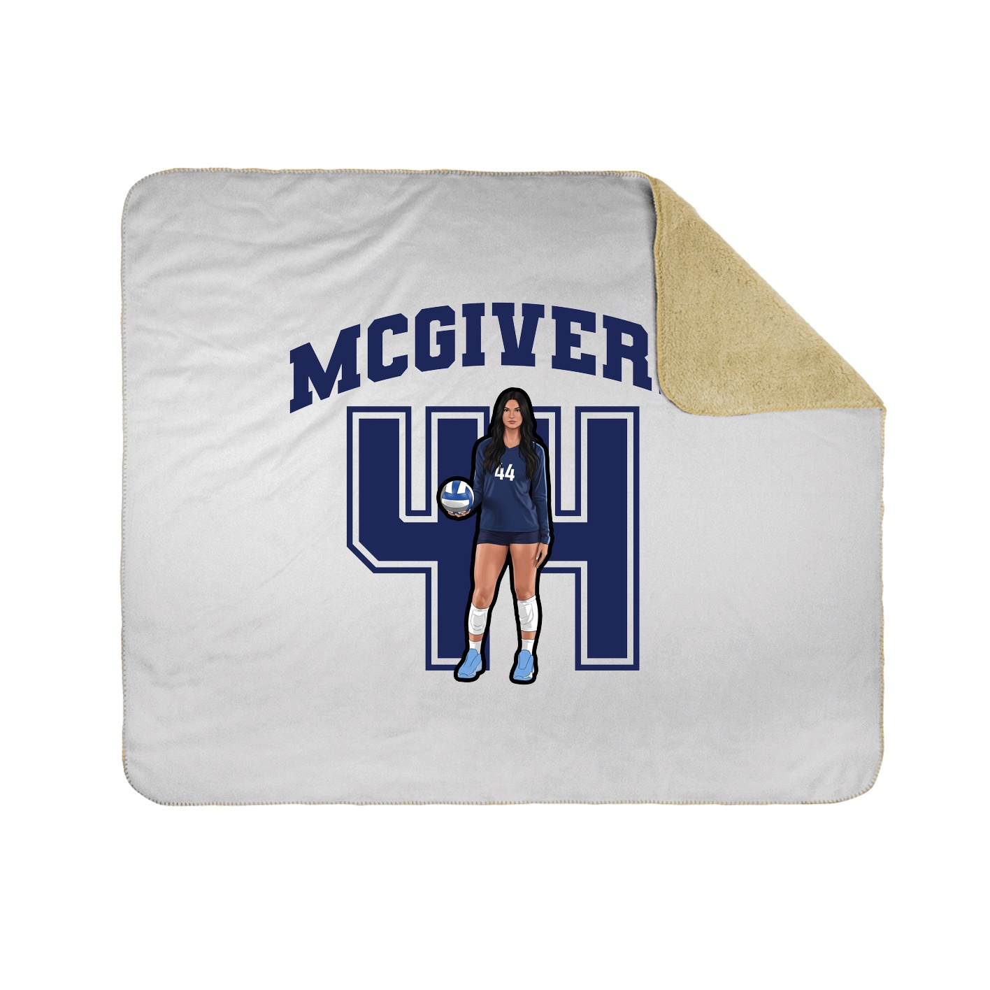 Throw Blanket — Number in White