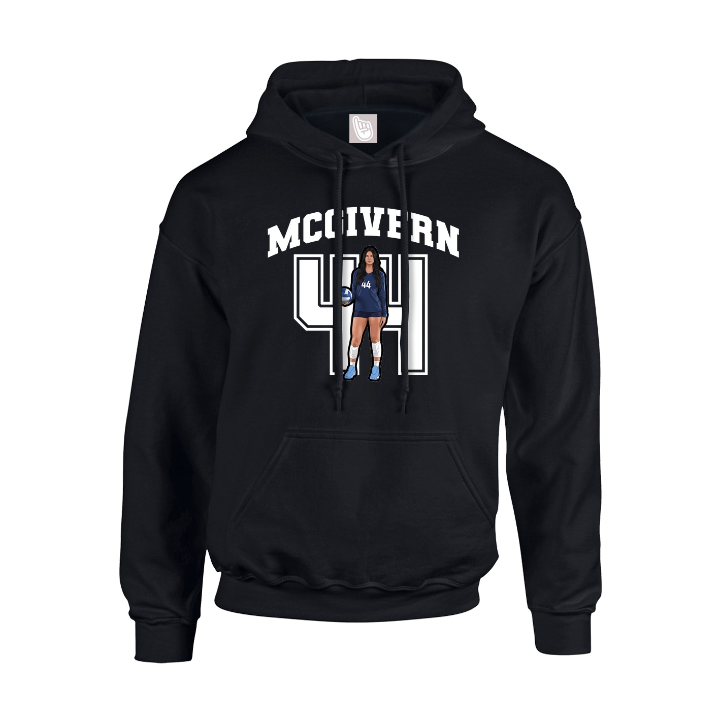 Hoodie — Number in Black