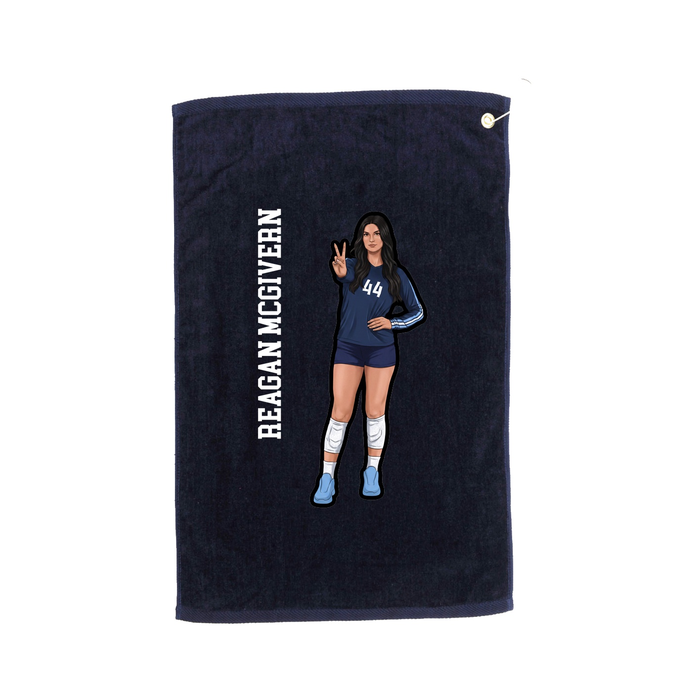 Golf Towel — Name Vertical in Navy
