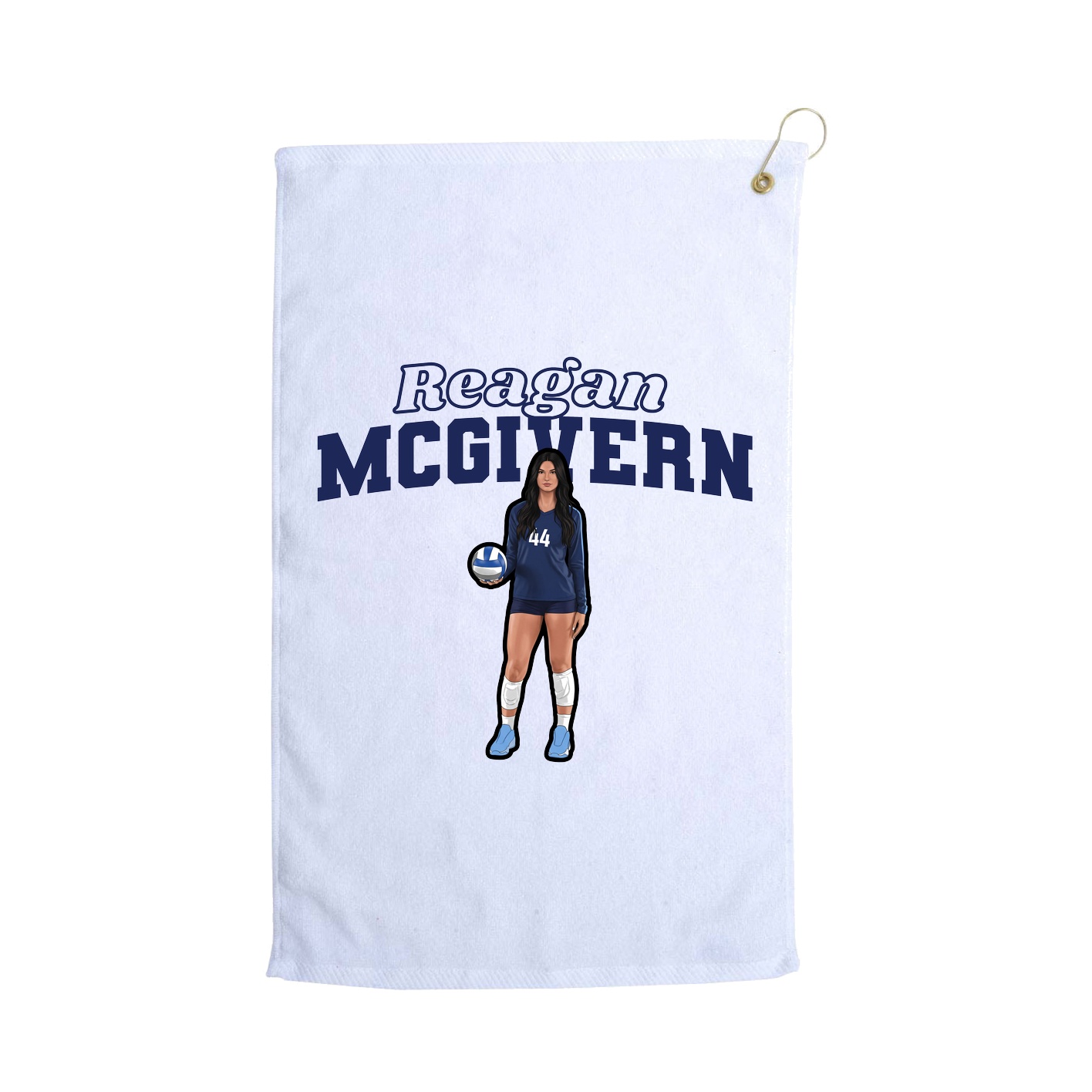 Golf Towel — Name Arch in White