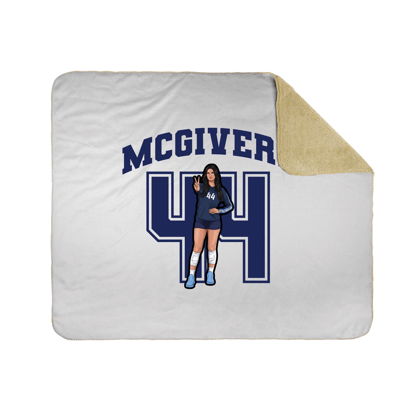 Throw Blanket — Number in White
