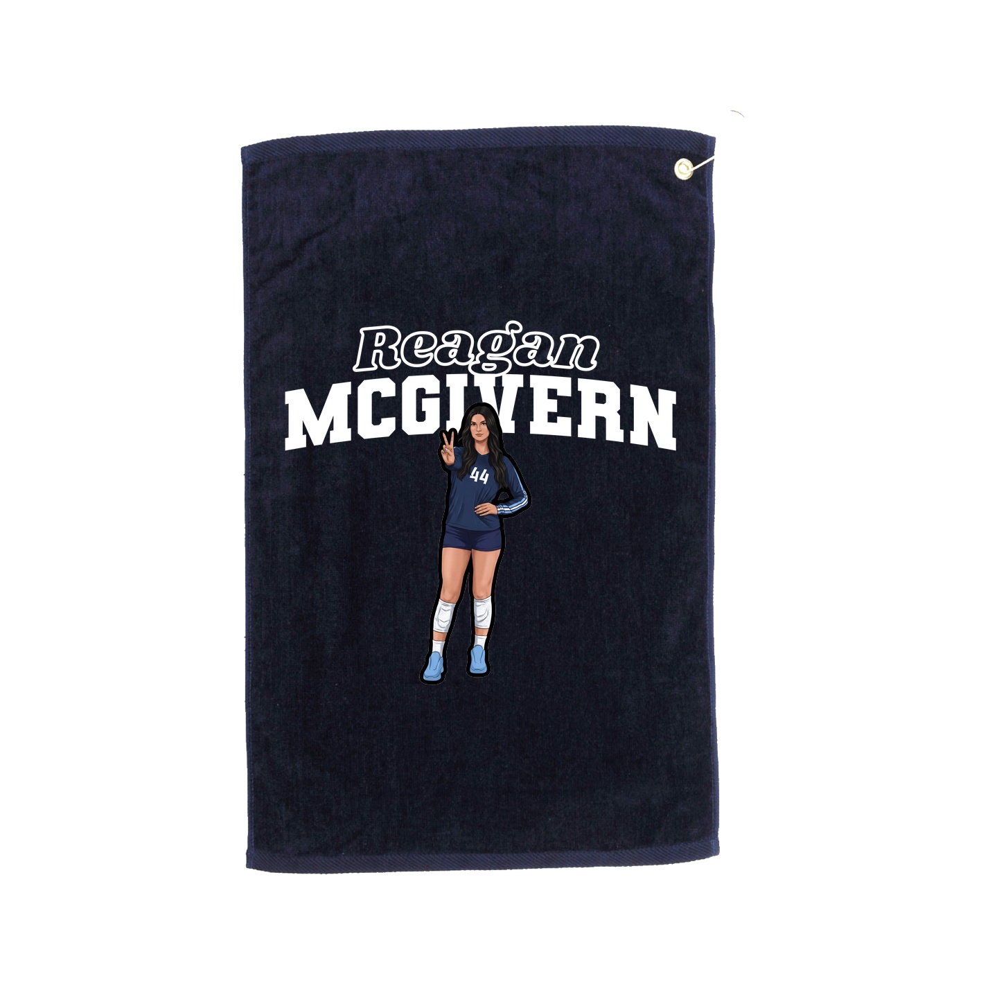 Golf Towel — Name Arch in Navy