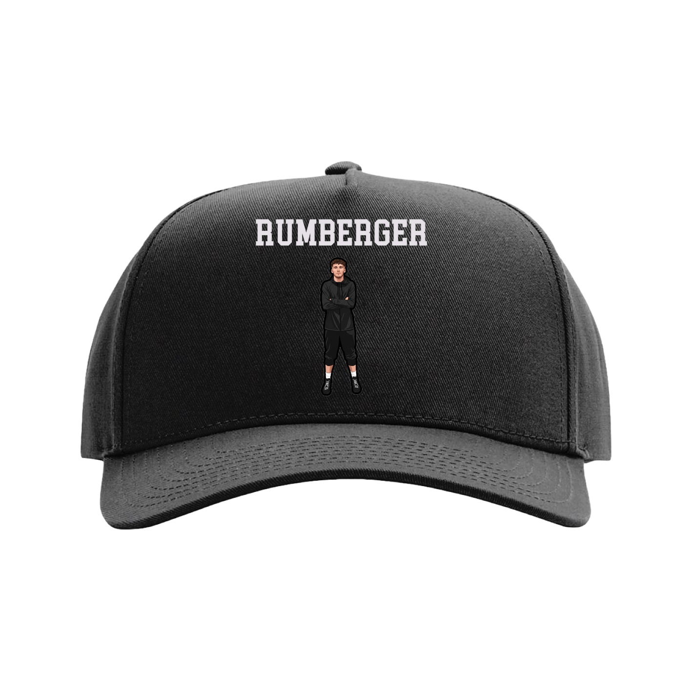 Full Fabric Five-Panel Champ Cap — Shirsey in Black