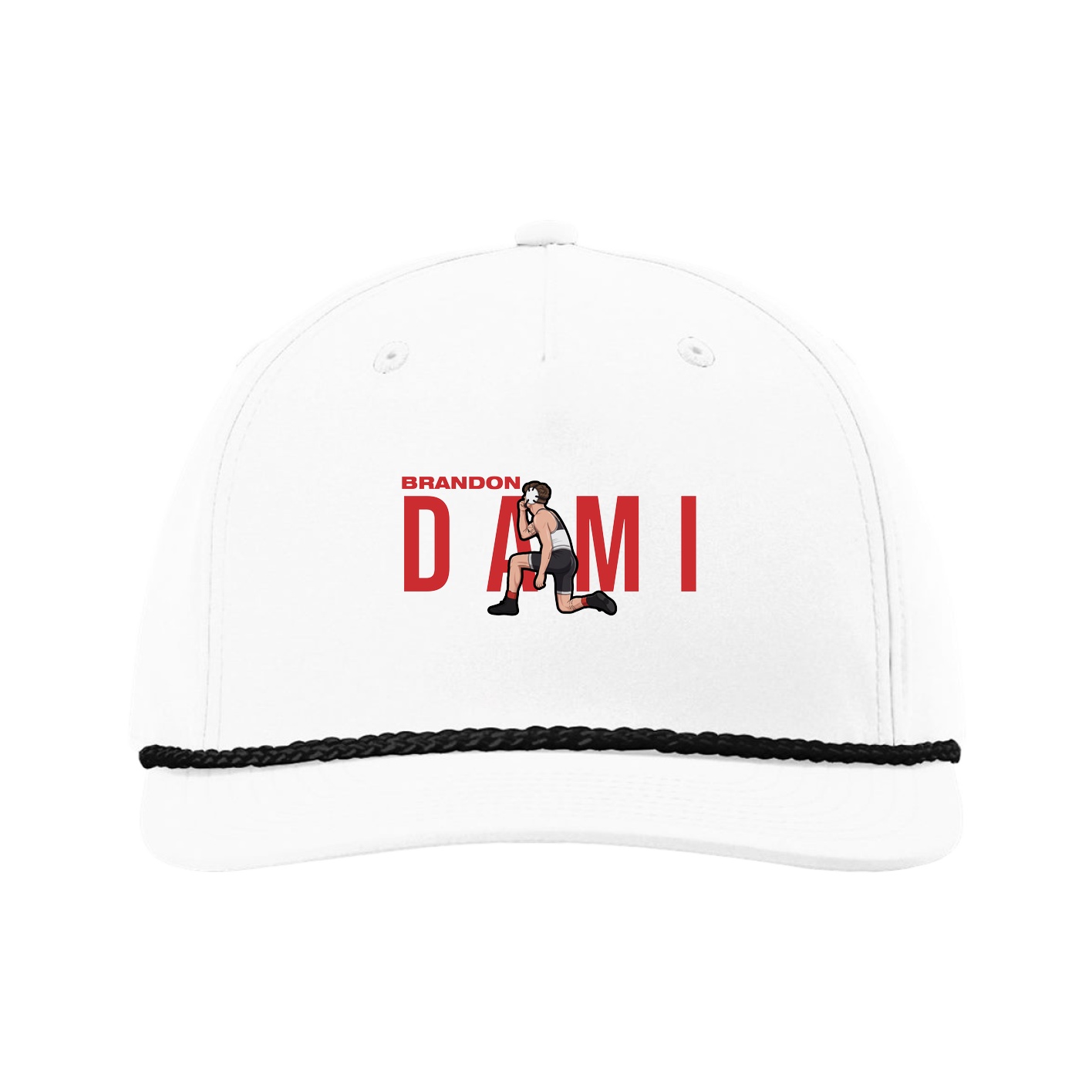 Five-Panel Classic Rope Cap — Player Name in White