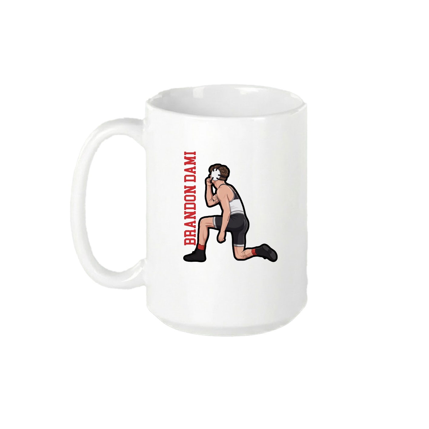 15oz Coffee Mug — Name Vertical in White