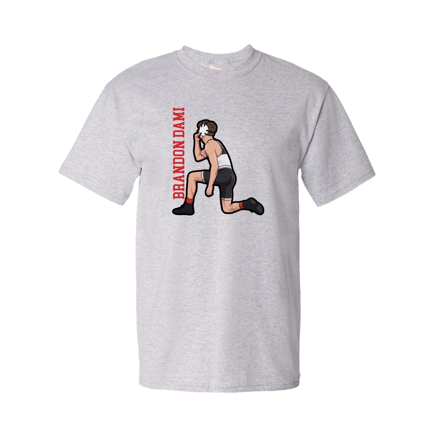 Youth Tee — Name Vertical in Grey