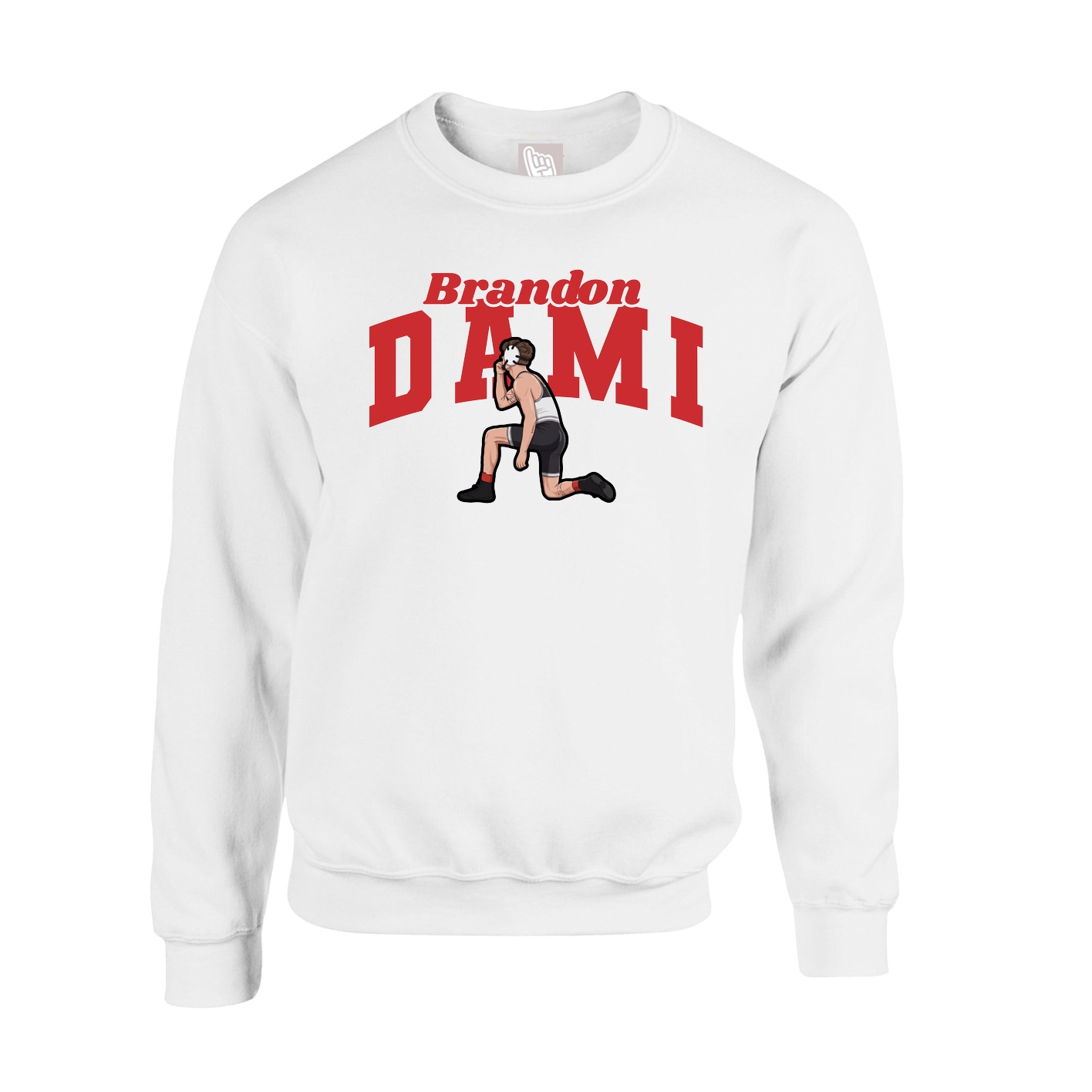 Fleece Crew — Signature Arch in White
