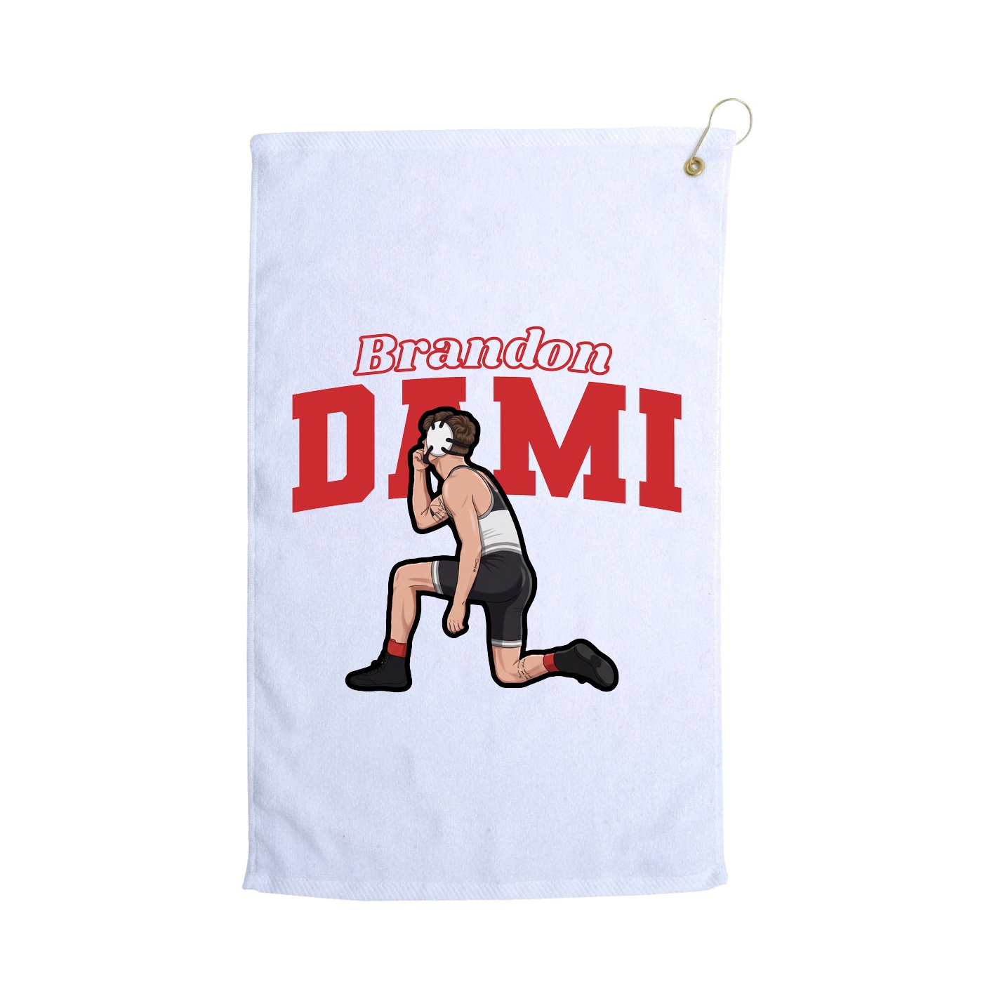 Golf Towel — Name Arch in White