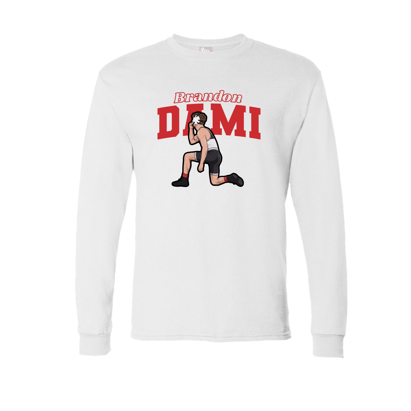Long Sleeve Tee — Name Arch in White