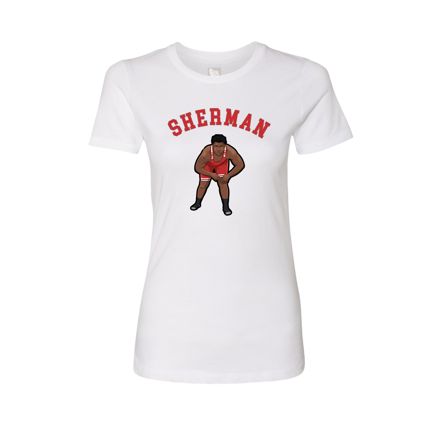 Fitted Women's Tee — Shirsey Arch in White