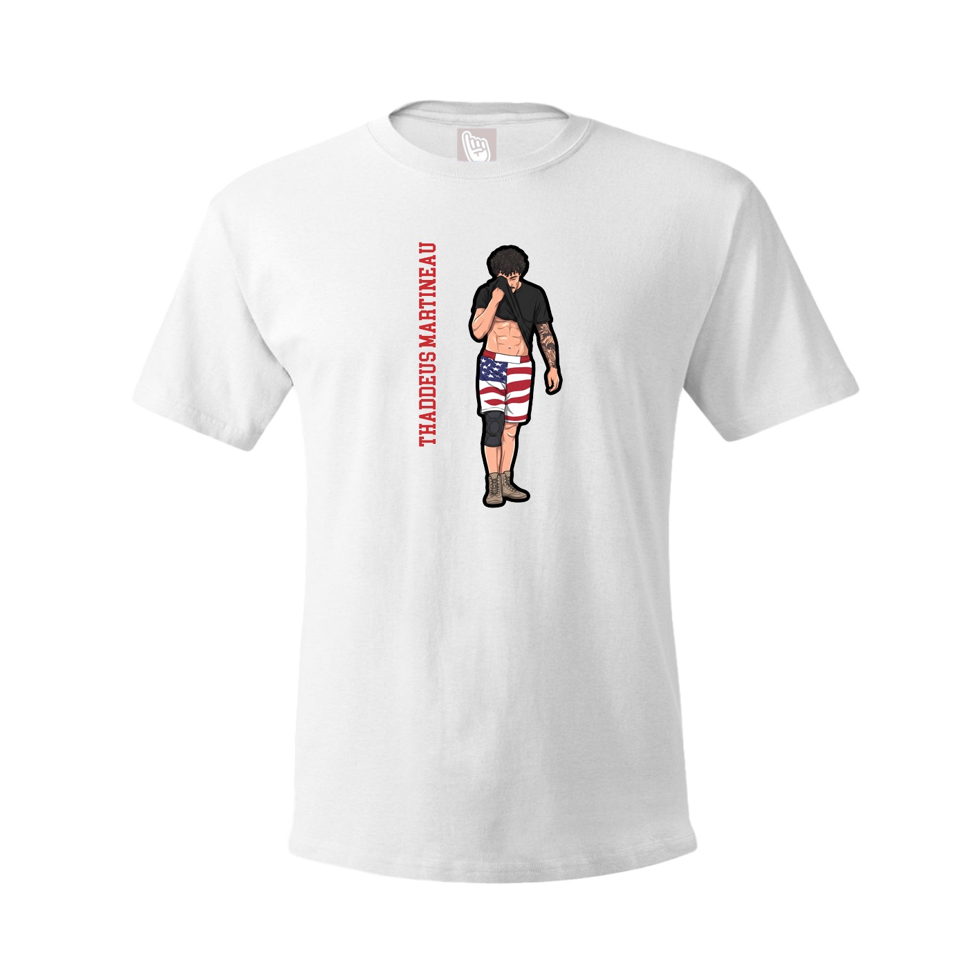 Youth Tee — Name Vertical in White
