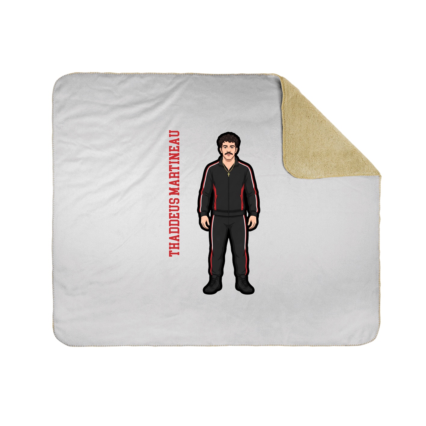 Throw Blanket — Name Vertical in White