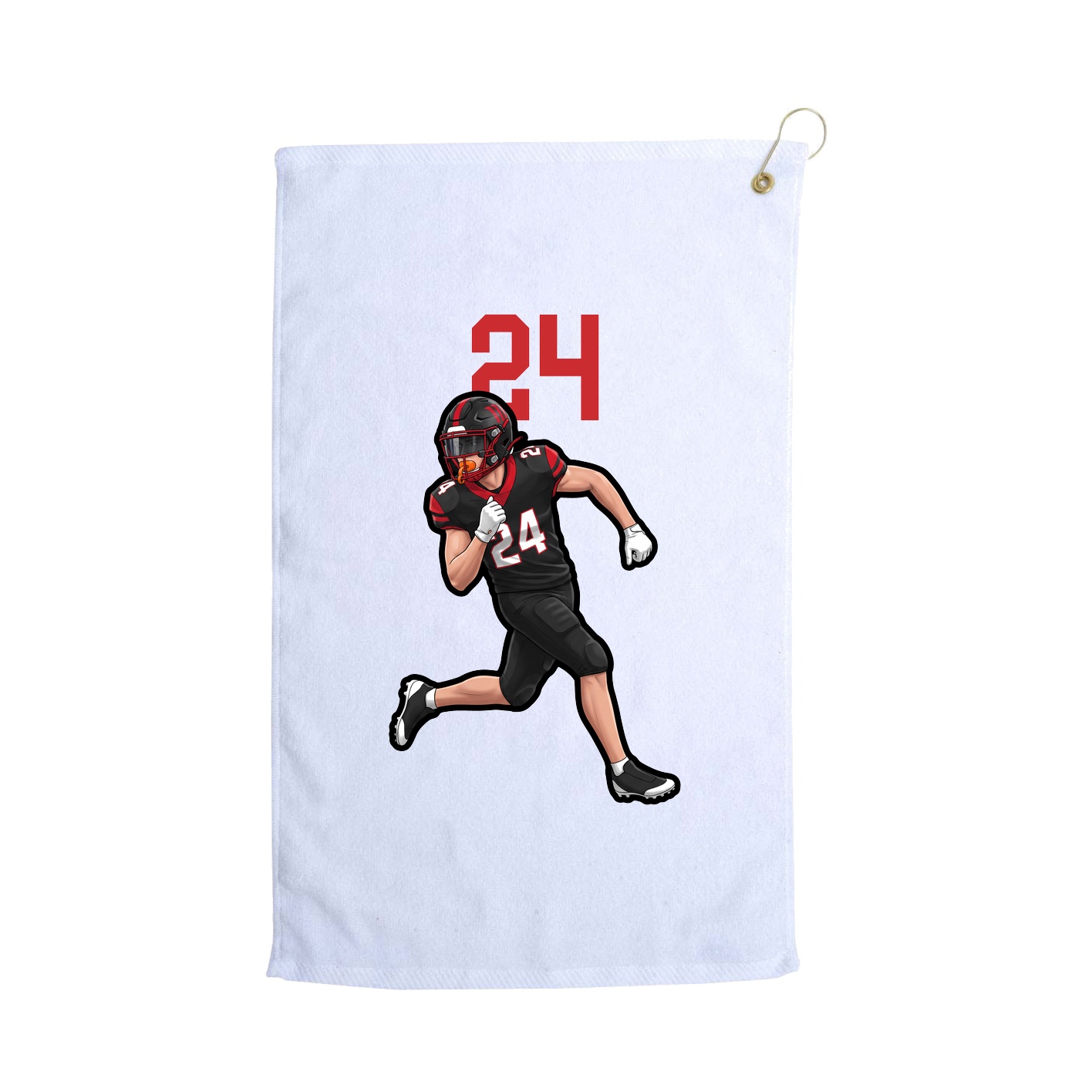 Golf Towel — Number Top in White
