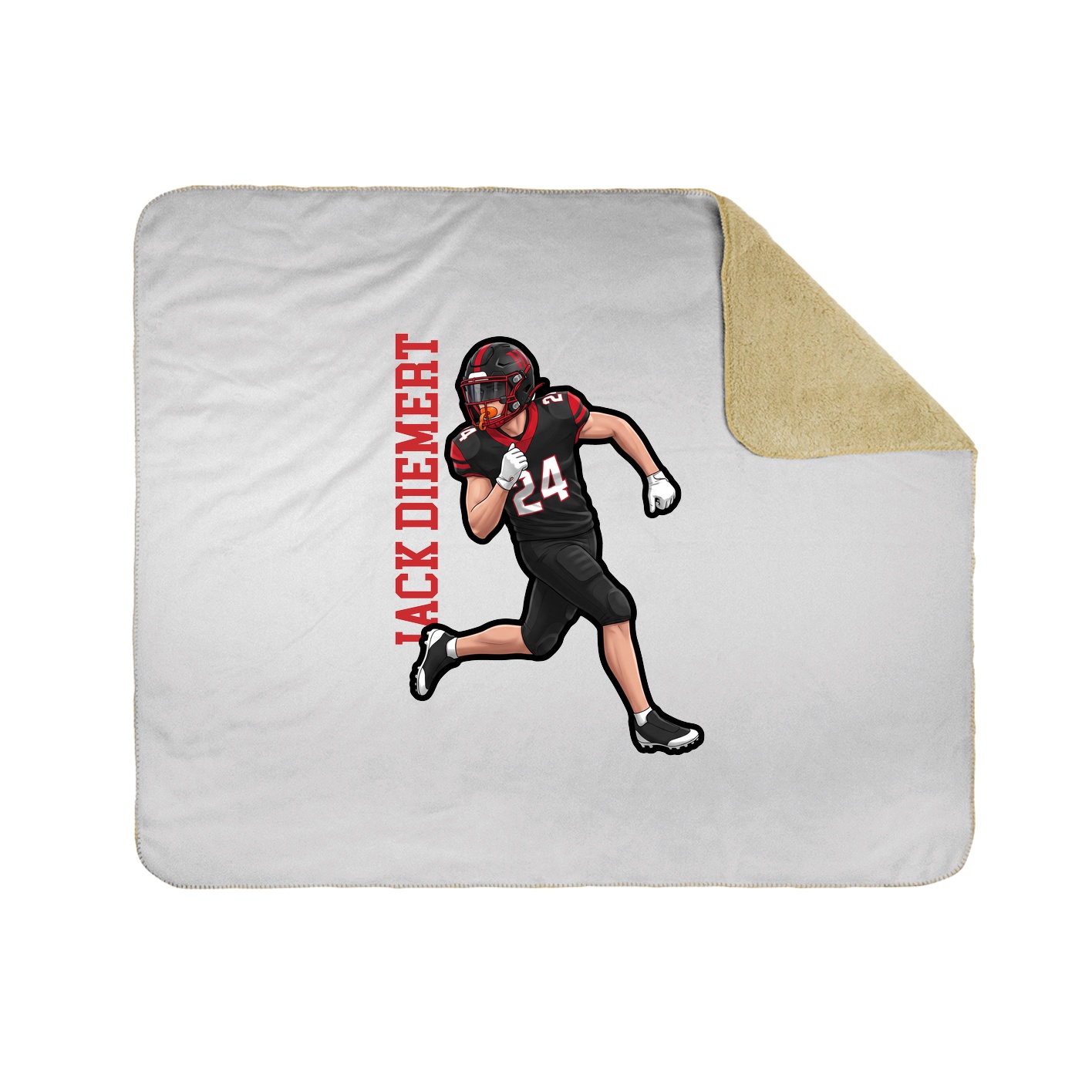 Throw Blanket — Name Vertical in White