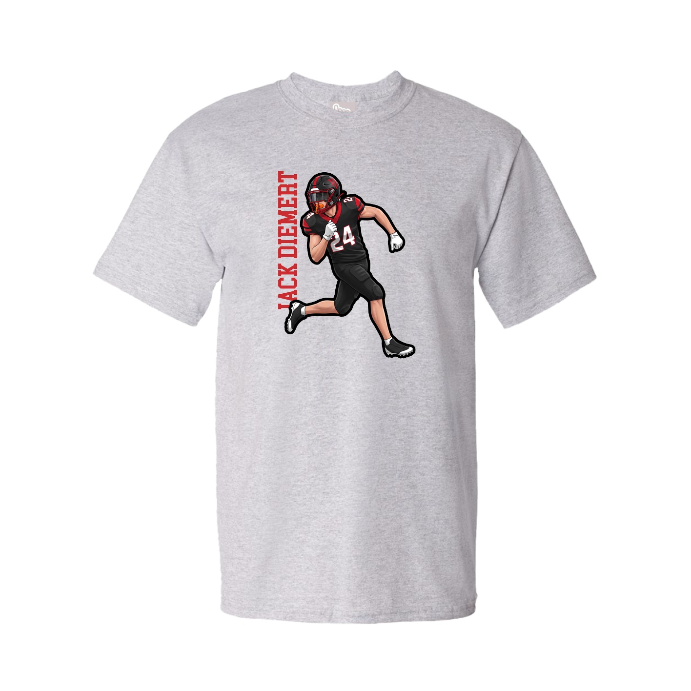 Tee — Name Vertical in Grey