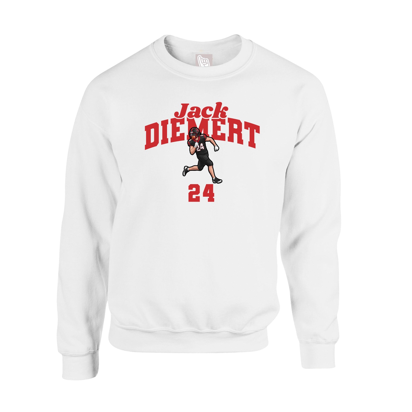 Fleece Crew — Signature Arch in White