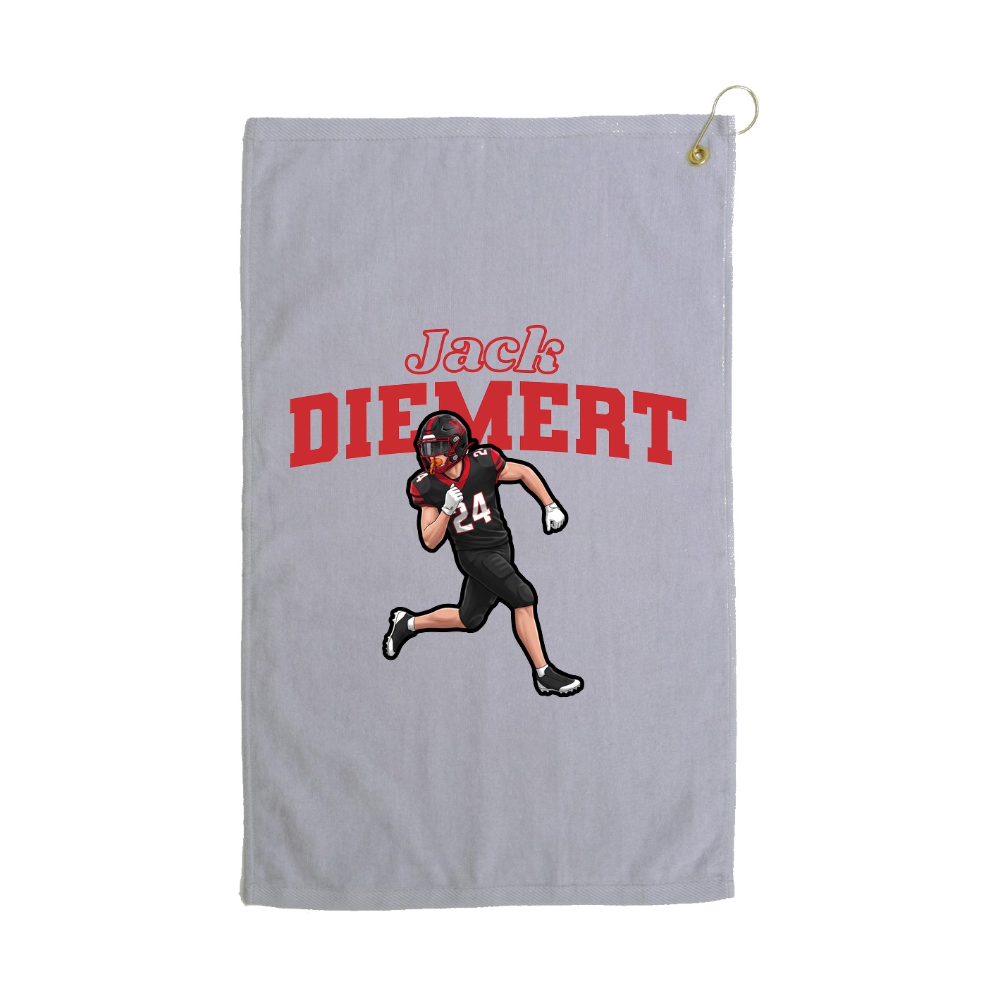 Golf Towel — Name Arch in Grey