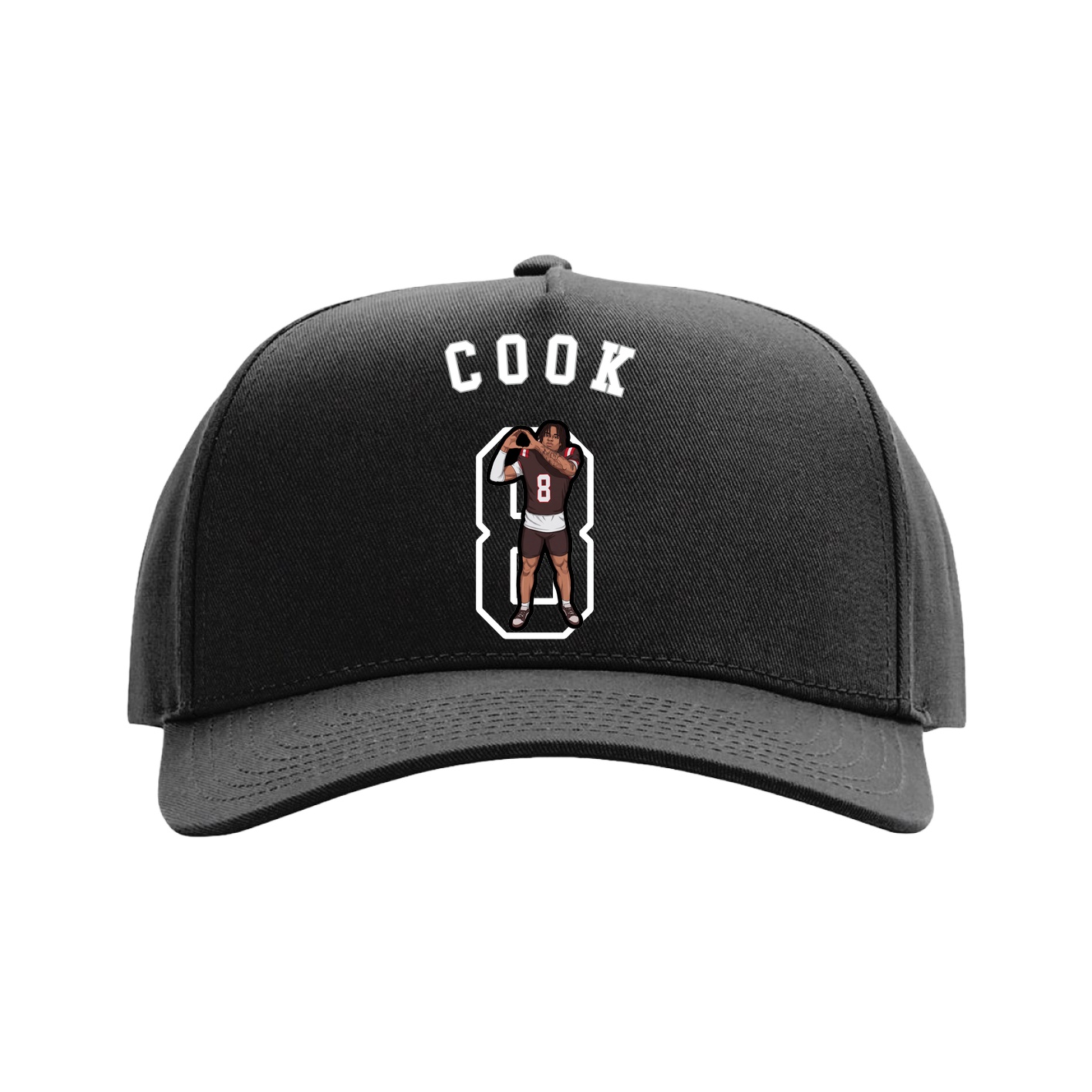 Full Fabric Five-Panel Champ Cap — Shirsey Arch in Black