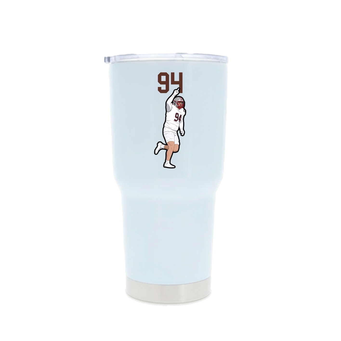 30oz Stainless Steel Tumbler — Number Top in White