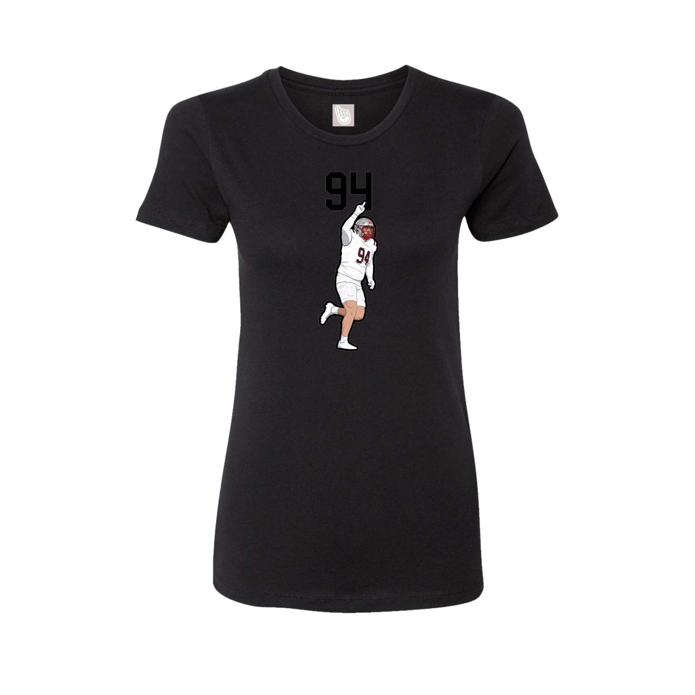 Fitted Women's Tee — Number Top in Black