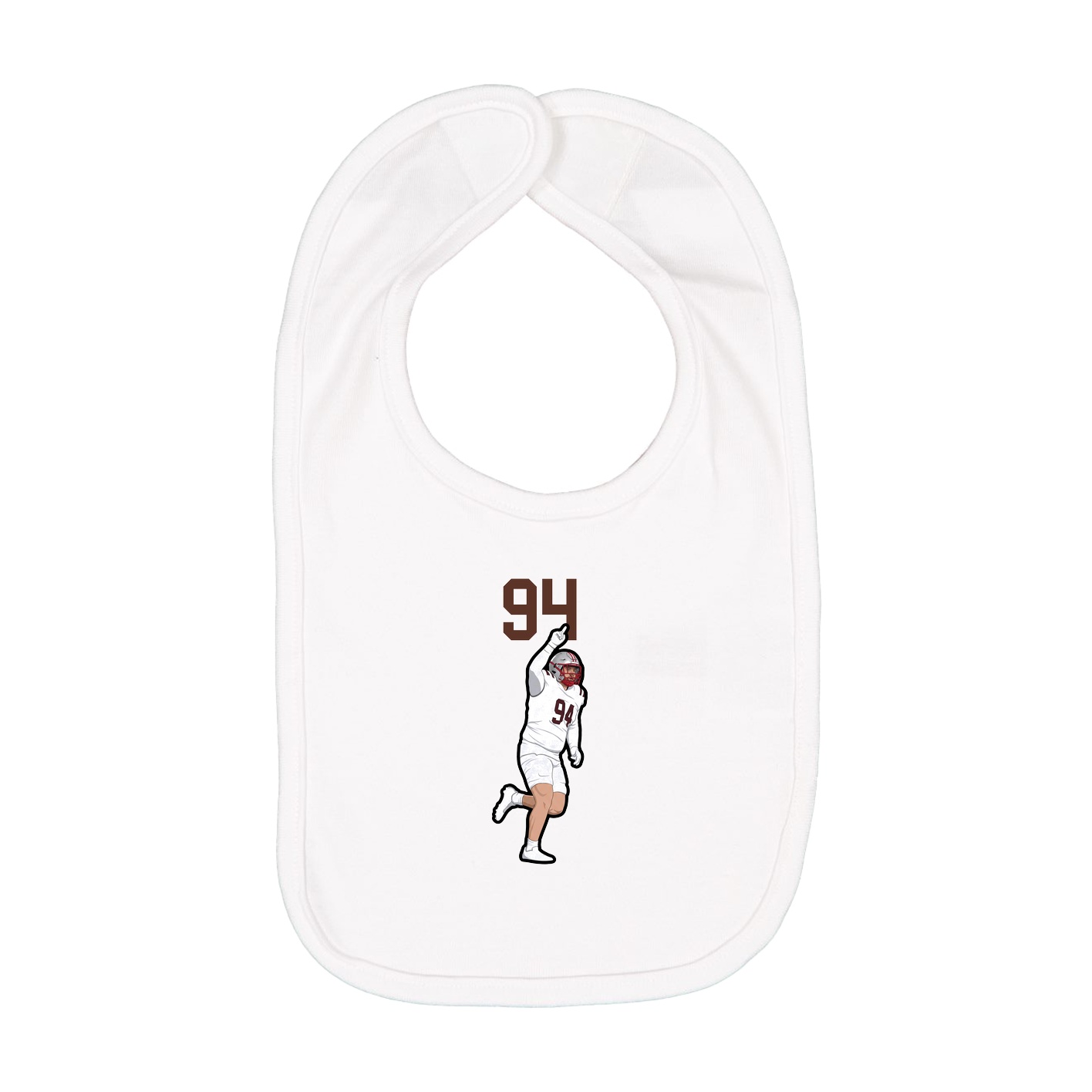 Infant Bib — Number Top in White
