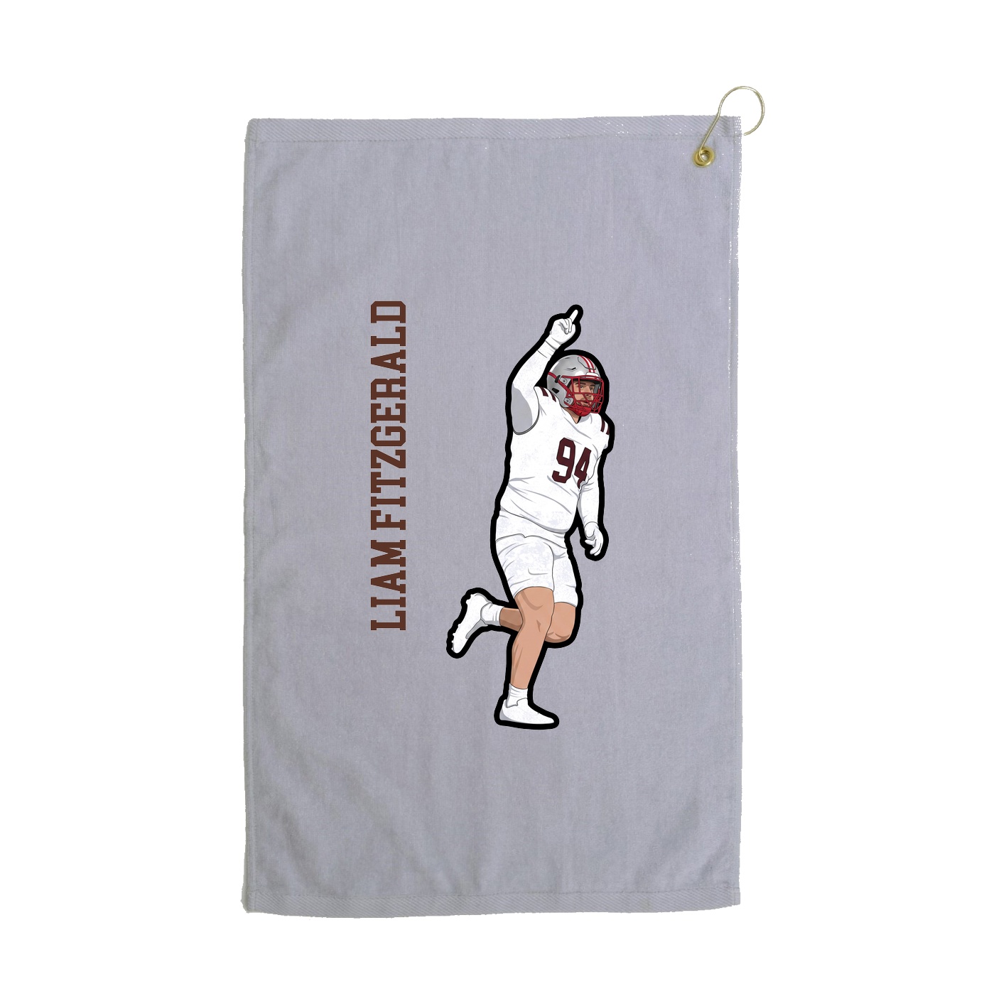 Golf Towel — Name Vertical in Grey