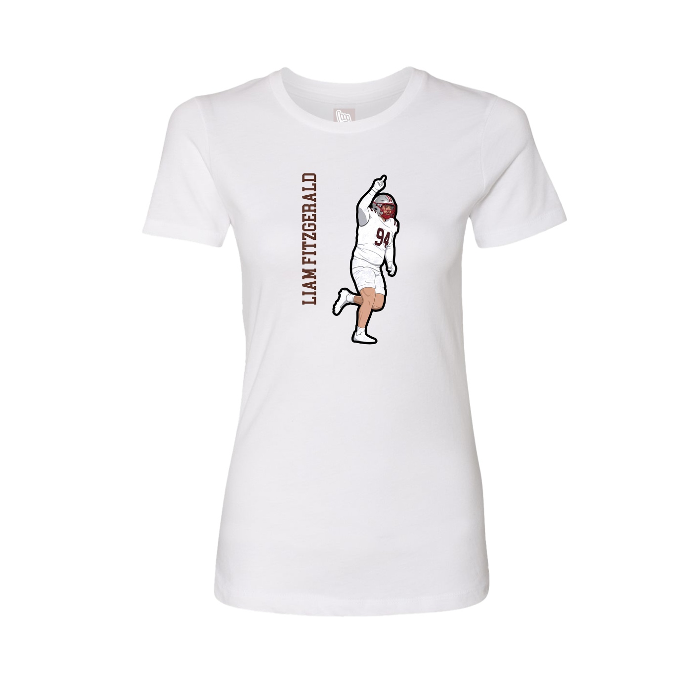 Fitted Women's Tee — Name Vertical in White