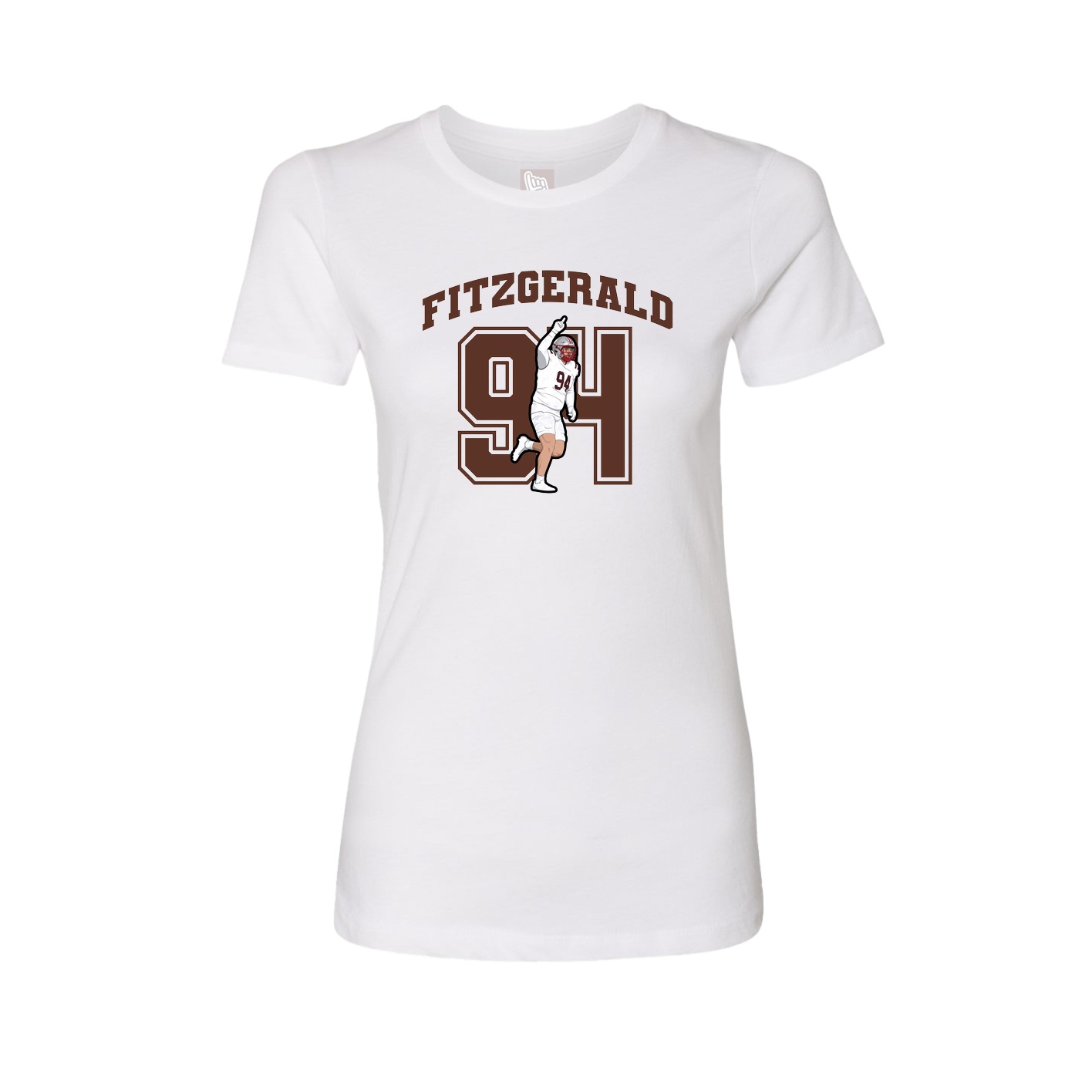 Fitted Women's Tee — Number in White