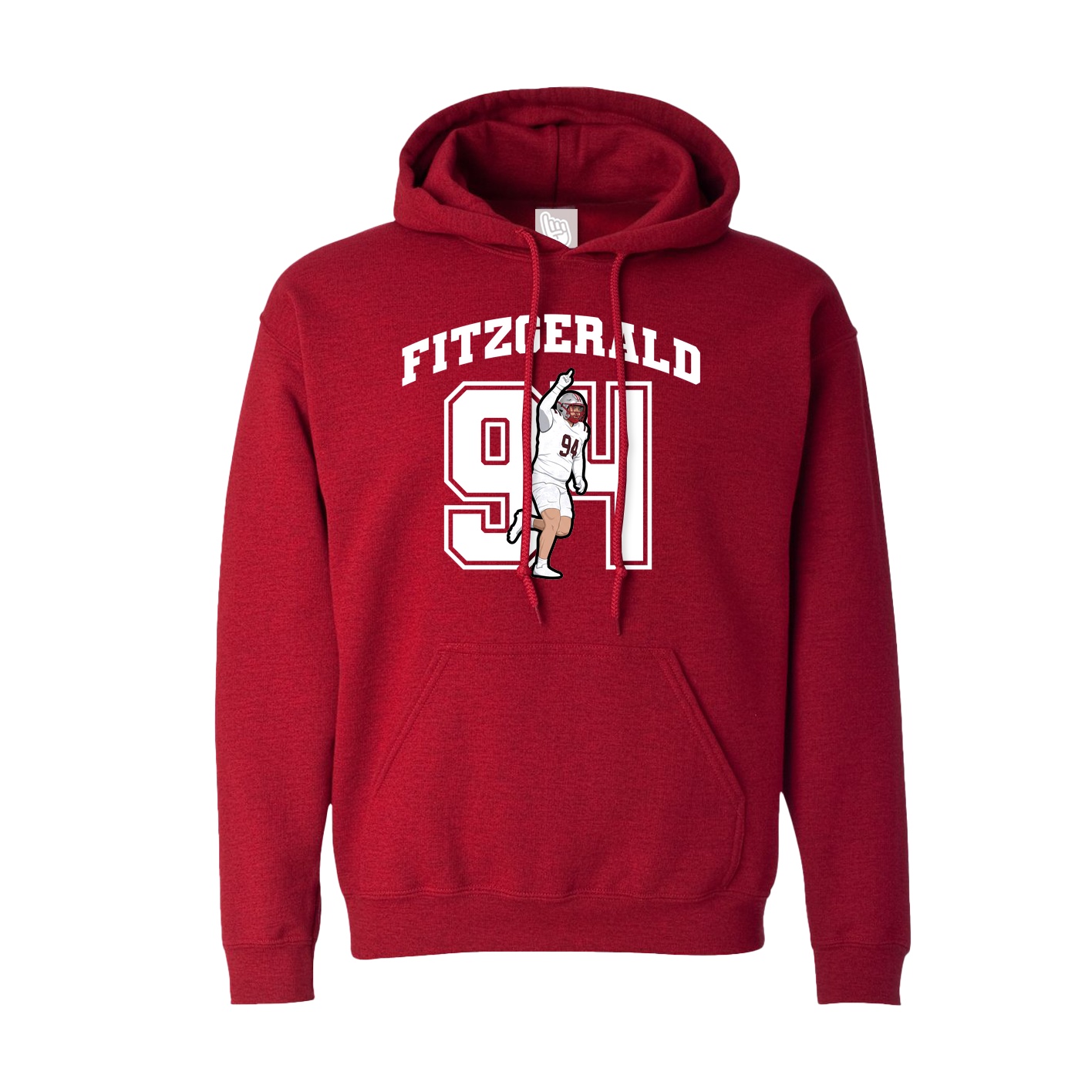 Hoodie — Number in Crimson