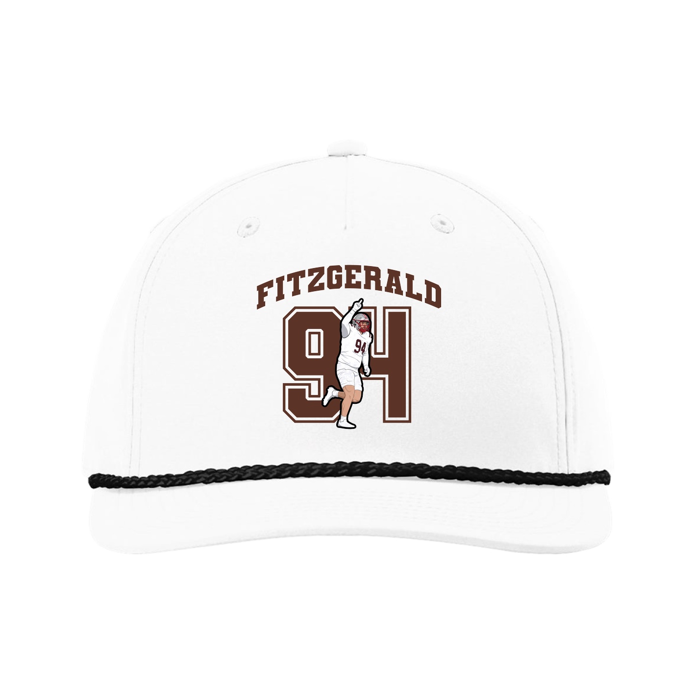 Five-Panel Classic Rope Cap — Number in White