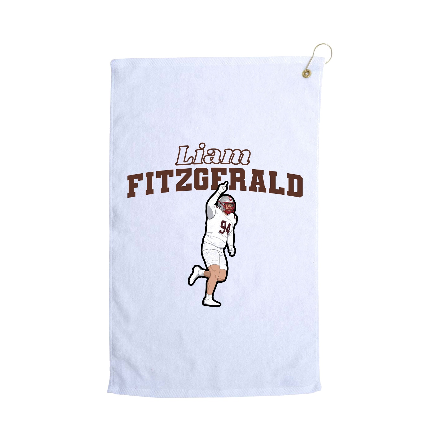 Golf Towel — Name Arch in White