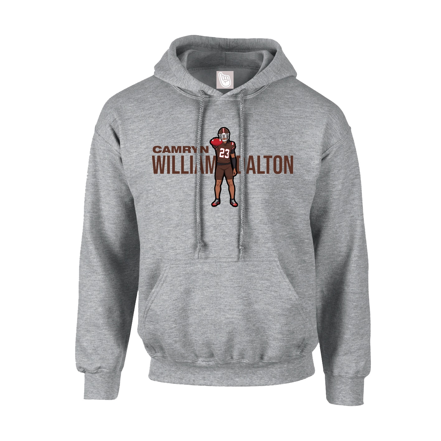 Hoodie — Player Name in Grey