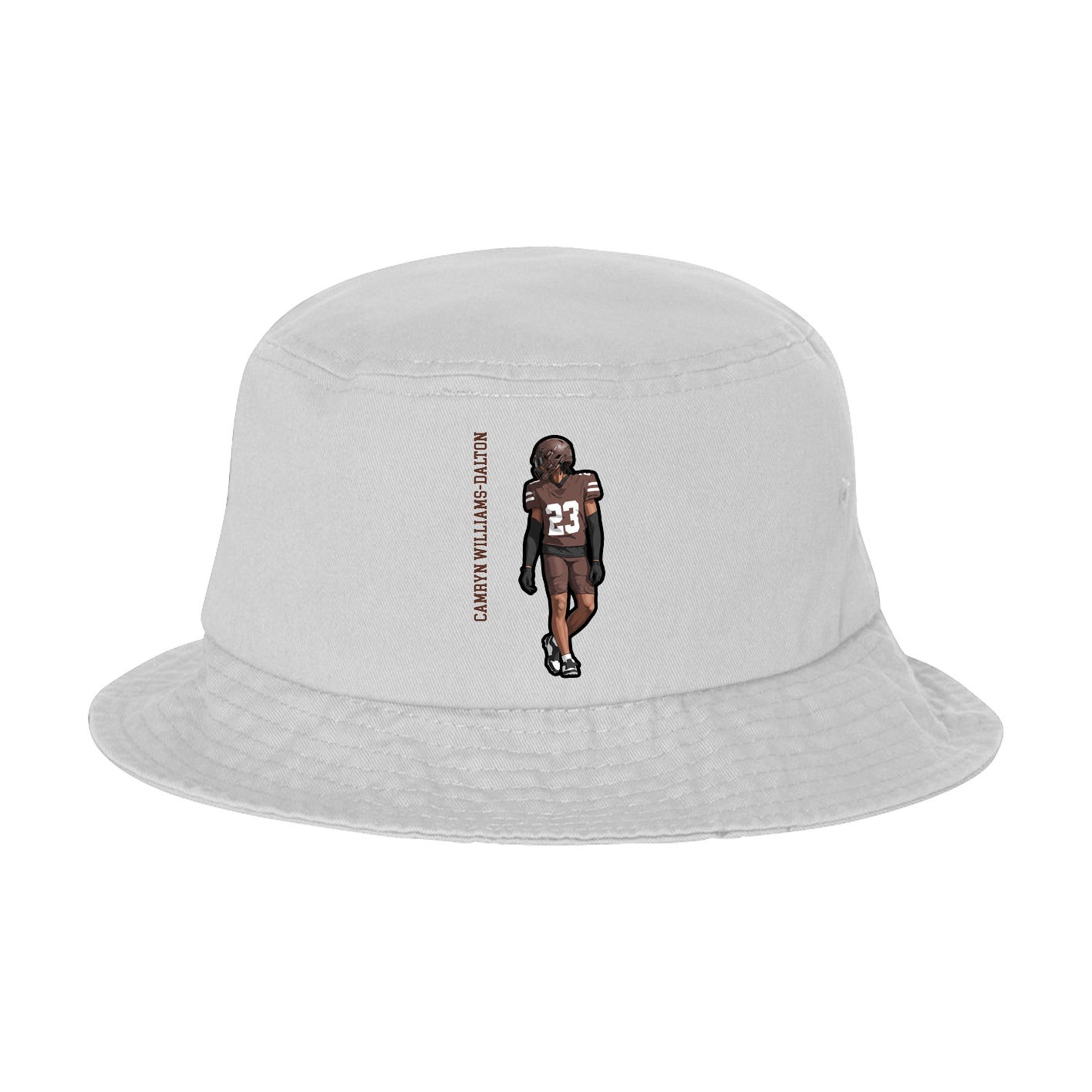 Bucket Cap — Name Vertical in White