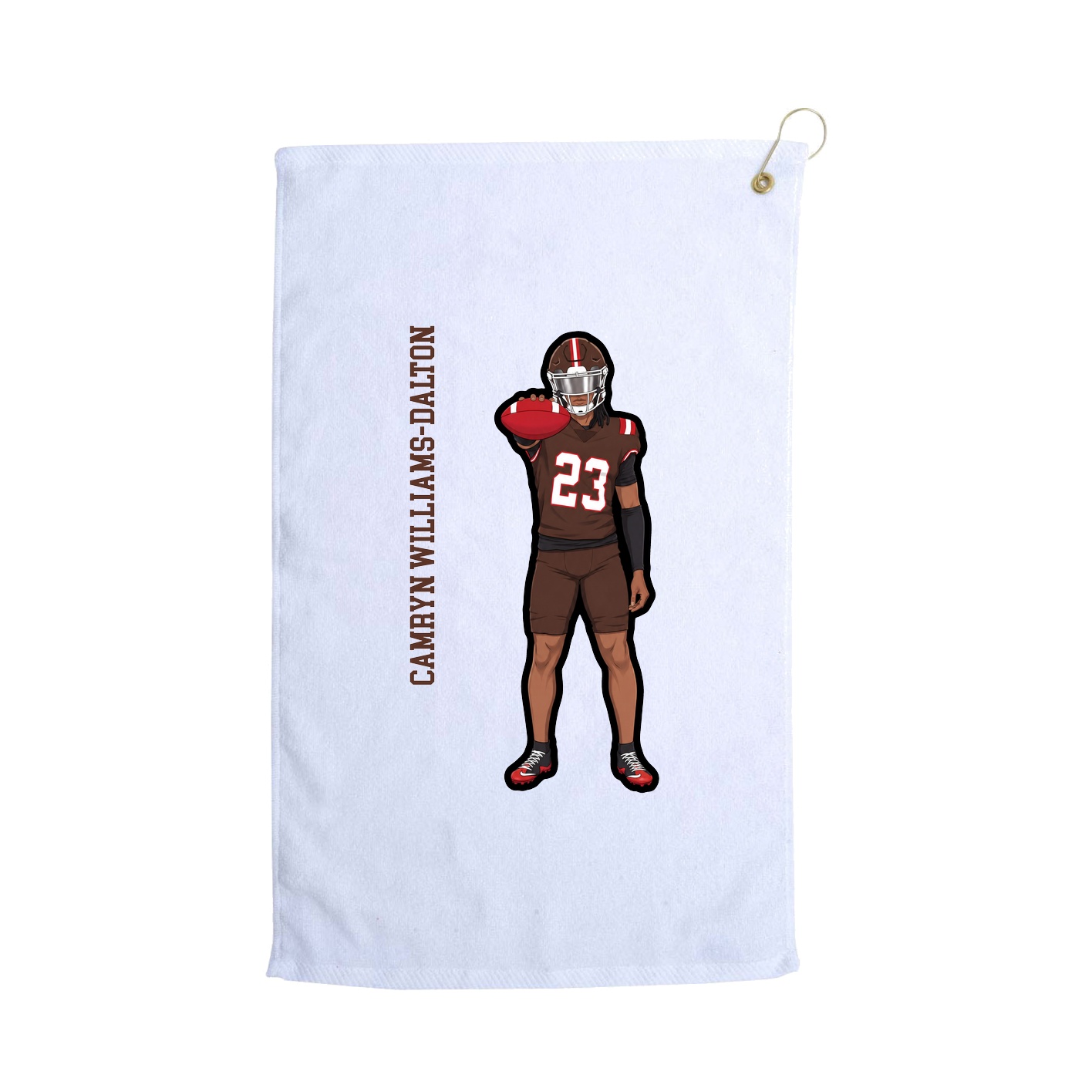 Golf Towel — Name Vertical in White